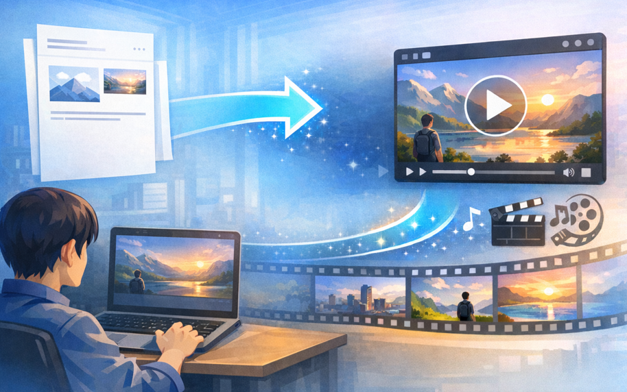 Web 版 Copilot でドキュメントから動画を作成する方法